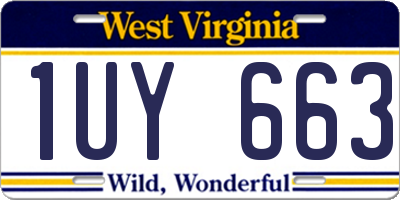 WV license plate 1UY663
