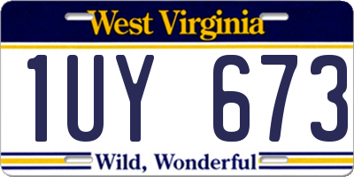 WV license plate 1UY673