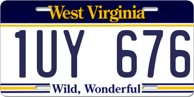 WV license plate 1UY676