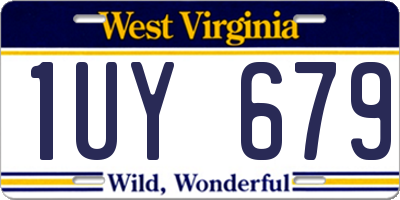 WV license plate 1UY679