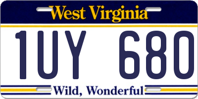 WV license plate 1UY680
