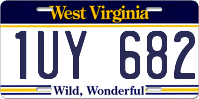 WV license plate 1UY682