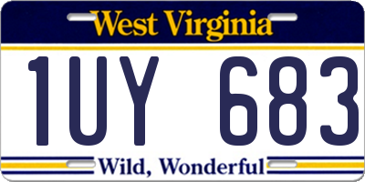 WV license plate 1UY683