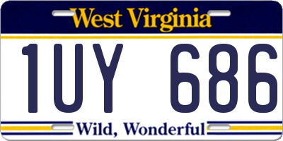 WV license plate 1UY686