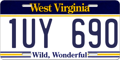 WV license plate 1UY690