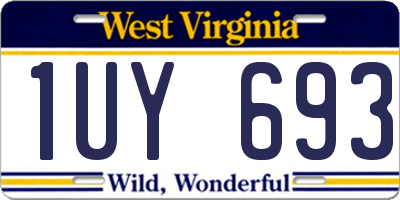 WV license plate 1UY693