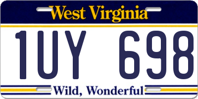 WV license plate 1UY698