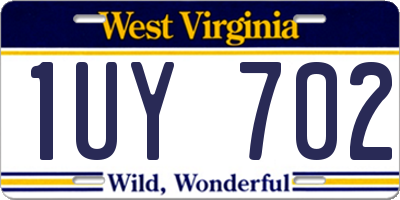 WV license plate 1UY702