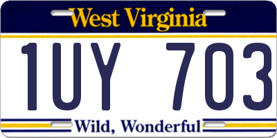 WV license plate 1UY703