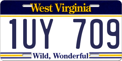 WV license plate 1UY709