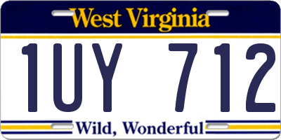 WV license plate 1UY712