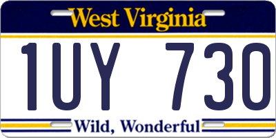 WV license plate 1UY730