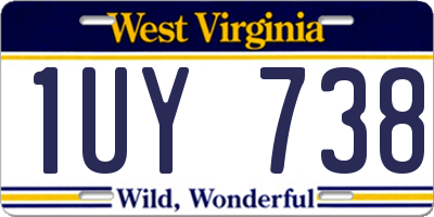 WV license plate 1UY738