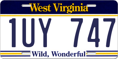 WV license plate 1UY747