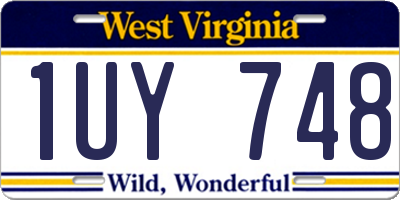 WV license plate 1UY748
