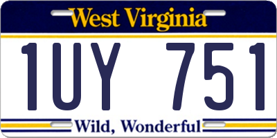 WV license plate 1UY751
