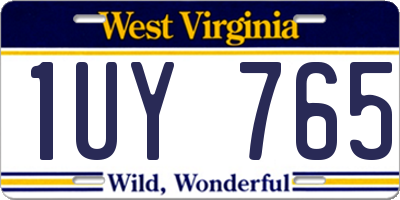 WV license plate 1UY765