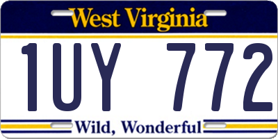 WV license plate 1UY772