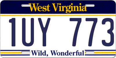 WV license plate 1UY773