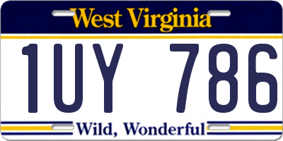 WV license plate 1UY786