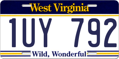 WV license plate 1UY792