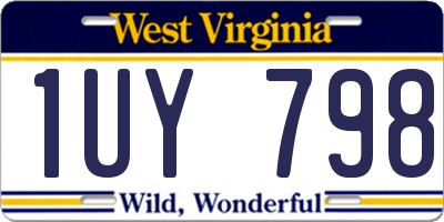 WV license plate 1UY798