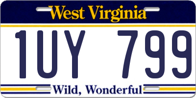 WV license plate 1UY799