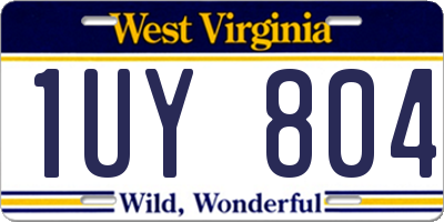 WV license plate 1UY804