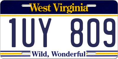 WV license plate 1UY809