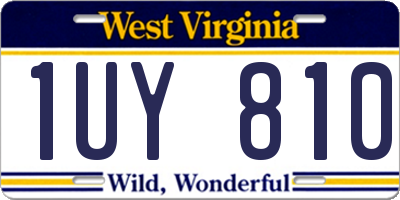 WV license plate 1UY810