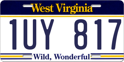 WV license plate 1UY817