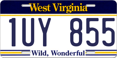 WV license plate 1UY855