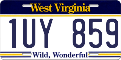 WV license plate 1UY859