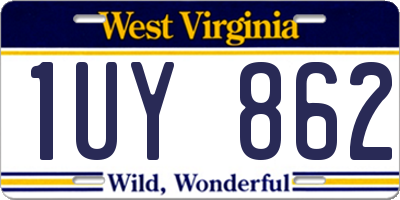 WV license plate 1UY862