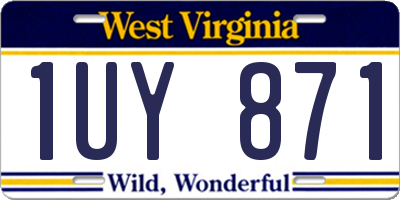WV license plate 1UY871