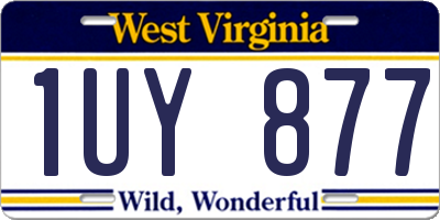 WV license plate 1UY877