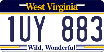 WV license plate 1UY883
