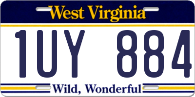 WV license plate 1UY884