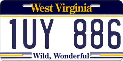WV license plate 1UY886