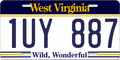 WV license plate 1UY887