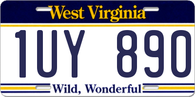 WV license plate 1UY890