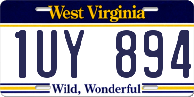 WV license plate 1UY894