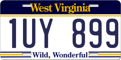WV license plate 1UY899