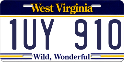WV license plate 1UY910