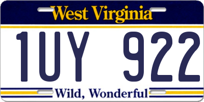 WV license plate 1UY922