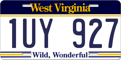 WV license plate 1UY927