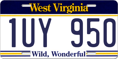 WV license plate 1UY950