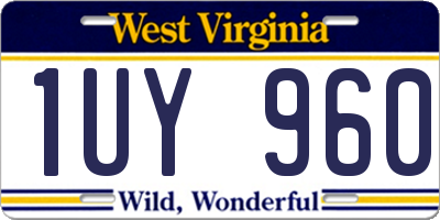 WV license plate 1UY960
