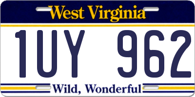 WV license plate 1UY962