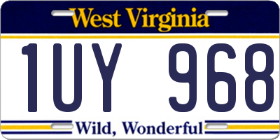 WV license plate 1UY968